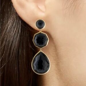 Elegant Black and Gold Drop Earrings